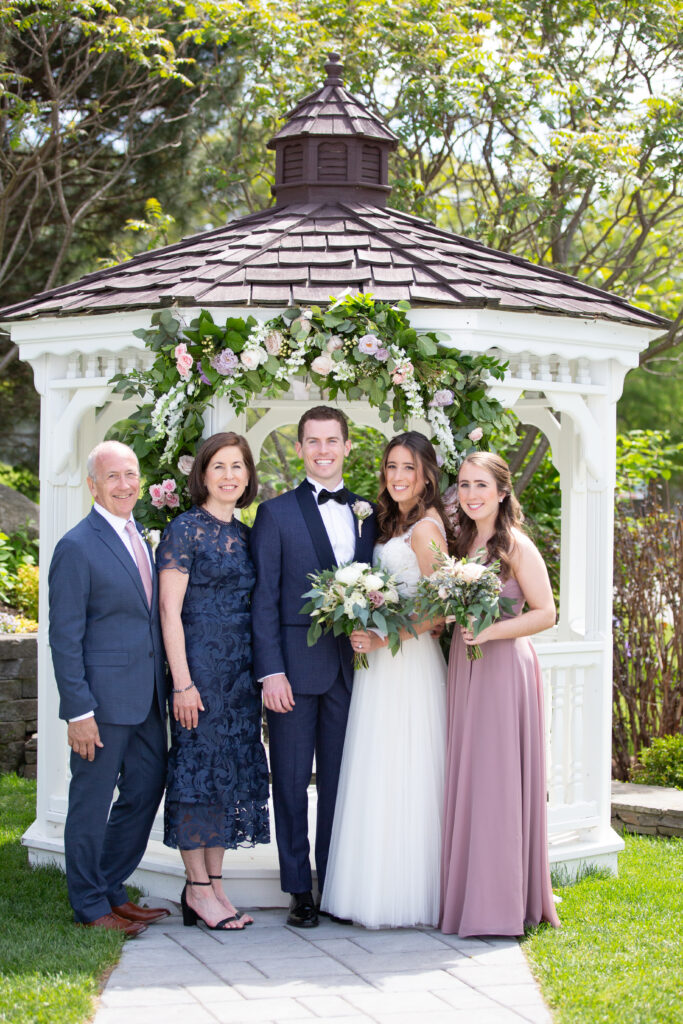 brides family in front of the gazebo