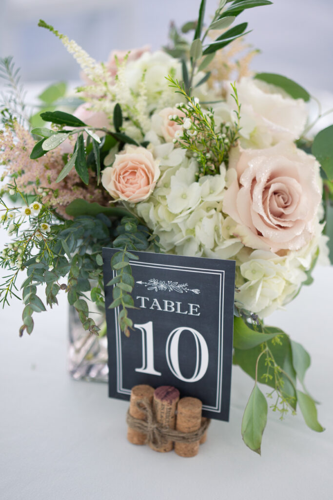 pink and white flowers as centerpiece 