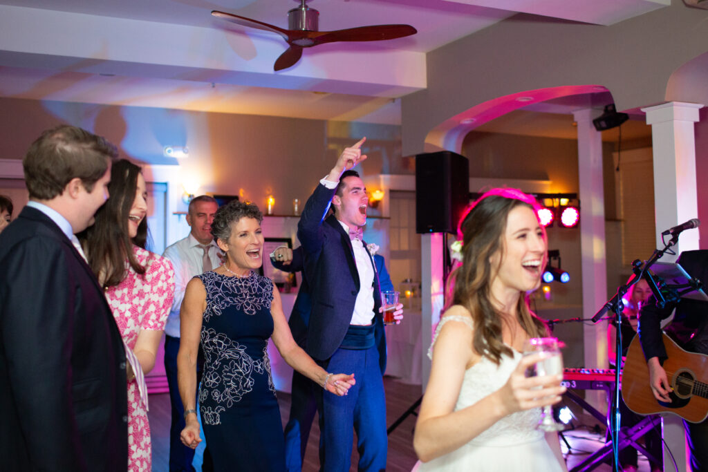 bride dancing with friends 