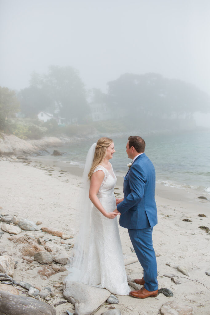 bride and groom first look