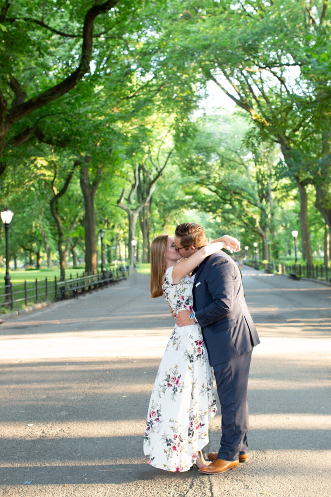 couple embracing in central park 