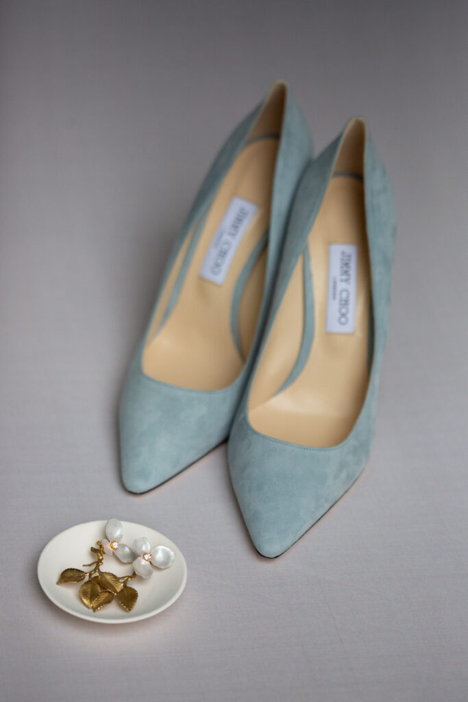 Jimmy Choo blue wedding shoes 