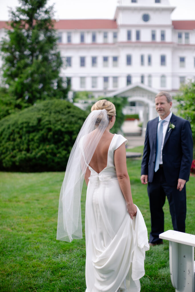 bride and her first look with her dad