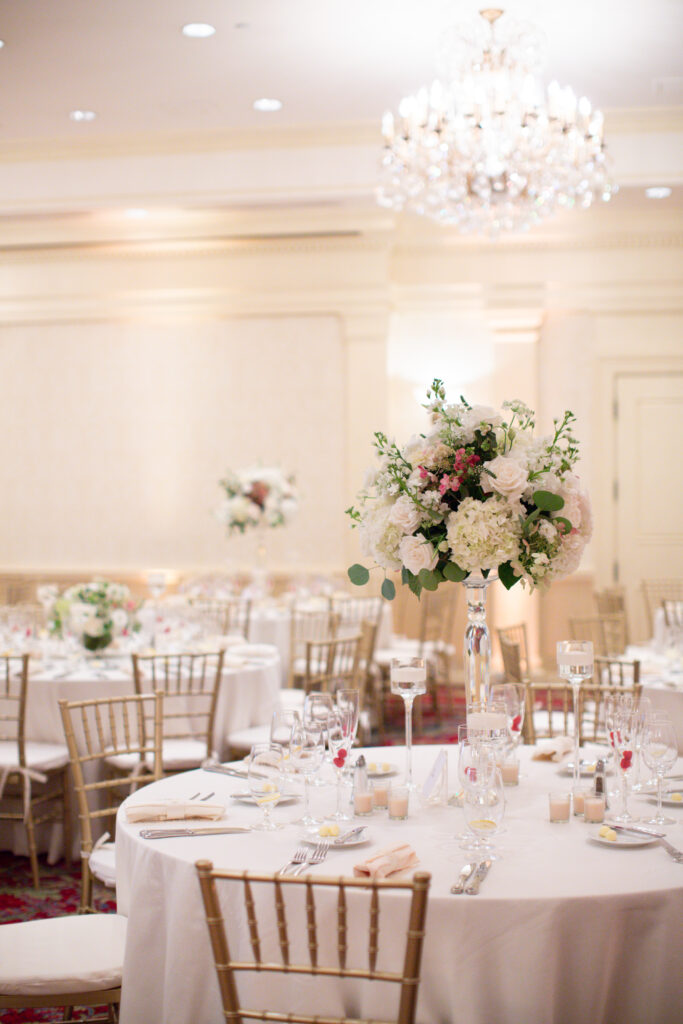 ballroom with wedding decor 