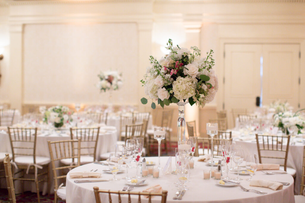 ballroom with wedding decor 