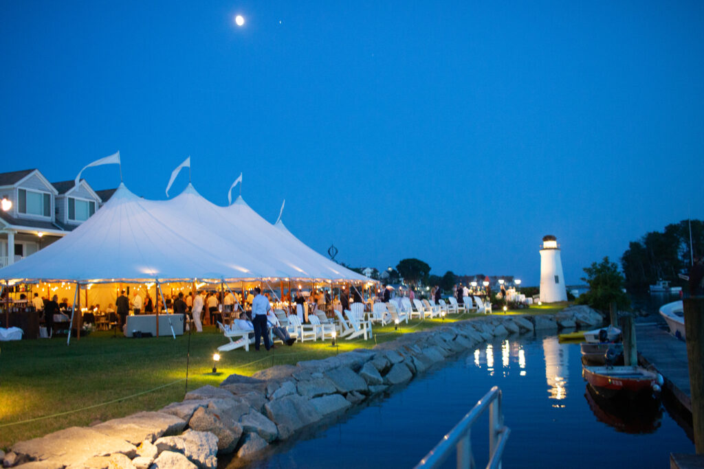 the Nonantum Resort tented wedding at night