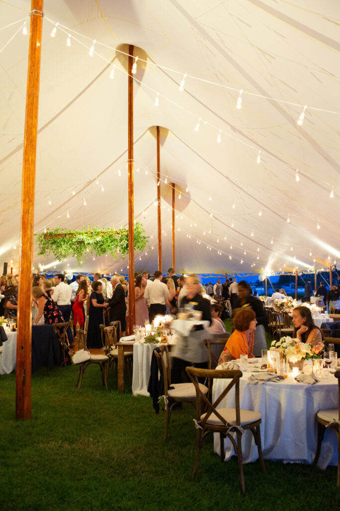 motion blur of dinner under the sperry tent 