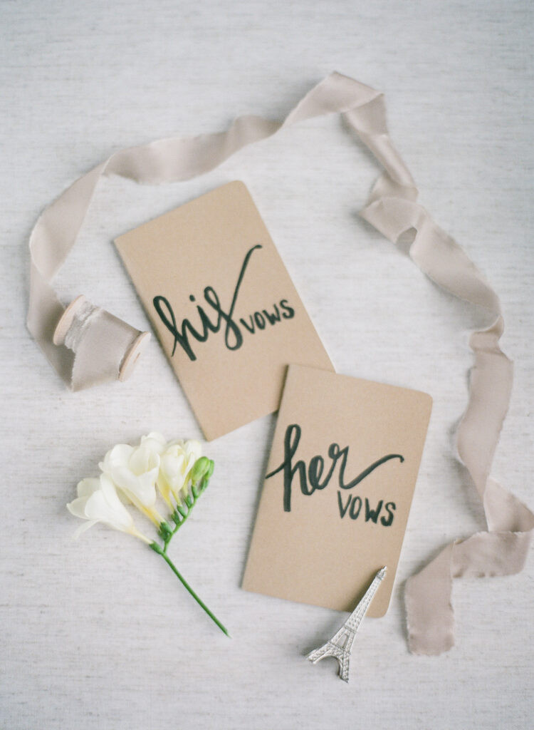 calligraphy his and her vow books 