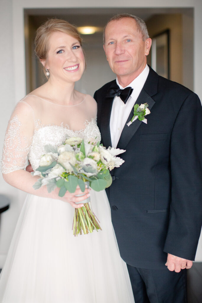 portrait of bride with her dad