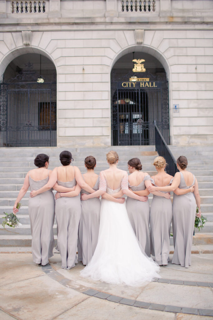 bridesmaids in Jenny Yoo 