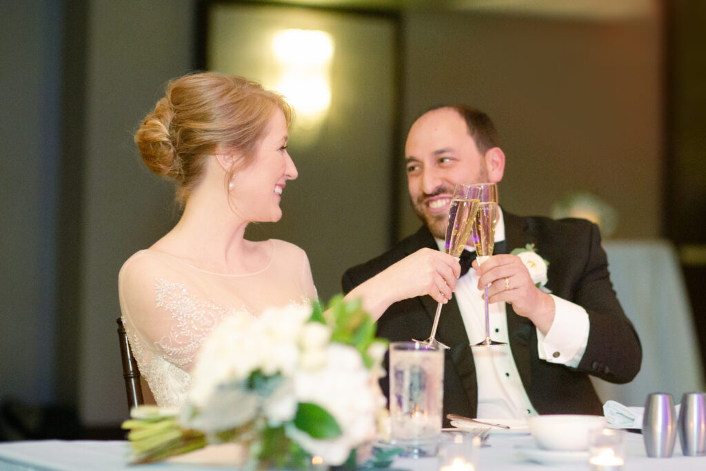 bride and groom toast